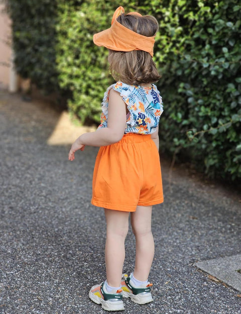 Arshiner Girls 2 Piece Sets Ruffle Trimmed Tank Top and High Waist Shorts