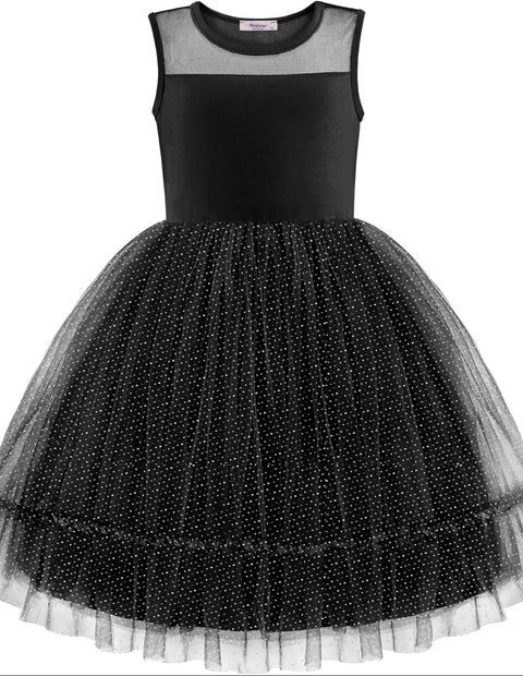 [2T-7Y] Arshiner Toddler Sleeveless Formal Dress Fancy Cute Tulle Glitter Dresses
