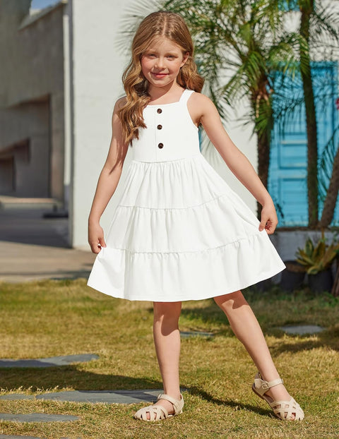 Arshiner Toddler Girl Dresses Casual Sleeveless Swing Flowy Sundress