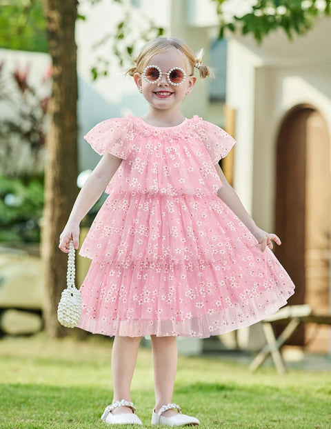 Arshiner Girls Tulle Dress Toddler Layered Tutu Dresses