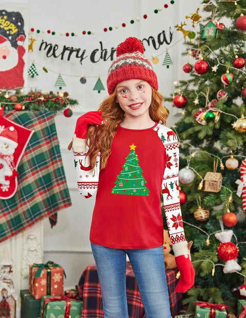 Arshiner Girls Raglan Long Sleeve Shirts Soft Tunic Tops