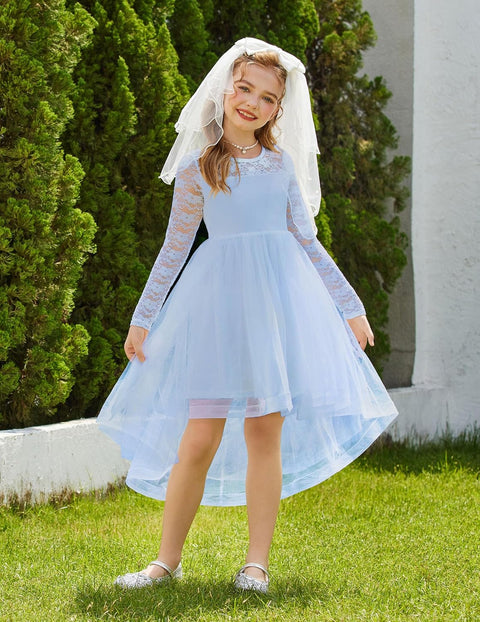 Arshiner Flower Girl Lace Tutu Dresses Flowy Party Dress