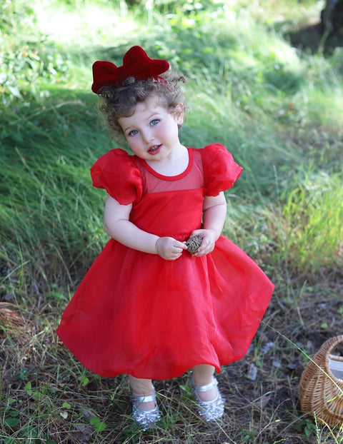 Arshiner Girls Dress Contrast Mesh Puff Flowy Bubble Hem Dresses