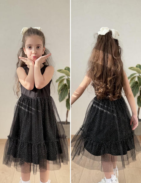 [2T-7Y] Arshiner Toddler Sleeveless Formal Dress Fancy Cute Tulle Glitter Dresses