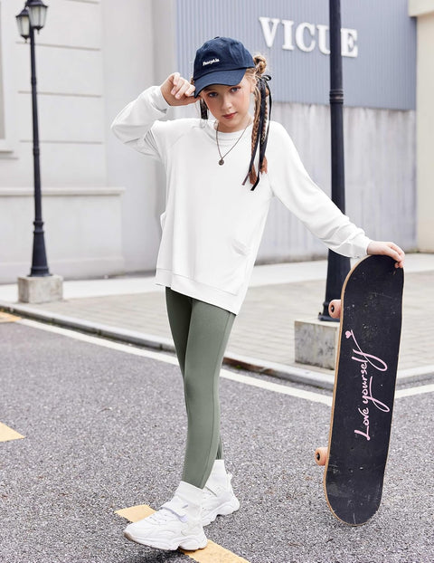 Arshiner Girls Long Sleeve Shirts with Pockets