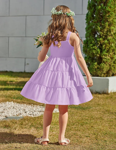 Arshiner Toddler Girl Dresses Casual Sleeveless Swing Flowy Sundress