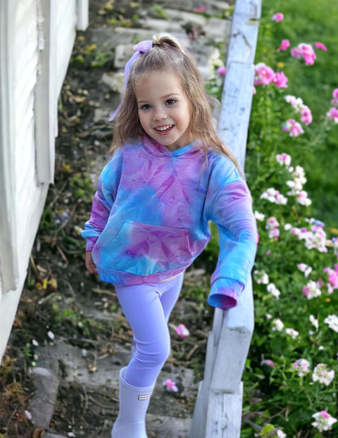 Arshiner Girls Tie Dye Sweatshirts Loose Casual Hoodies Tops