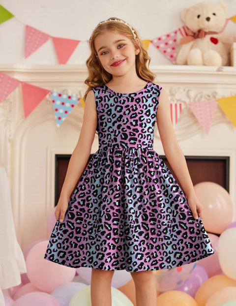 【2-6Y】Arshiner Toddler Girls Dress Back Bowknot Twirly Sundress with Pockets