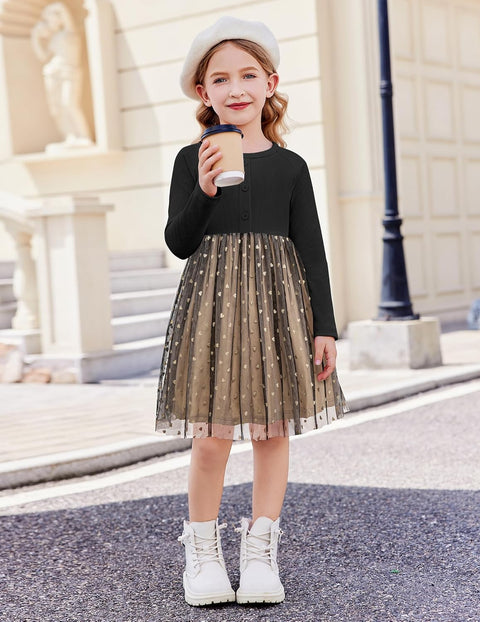 Arshiner Toddler Girls Tutu Dress Long Sleeve Party Dresses