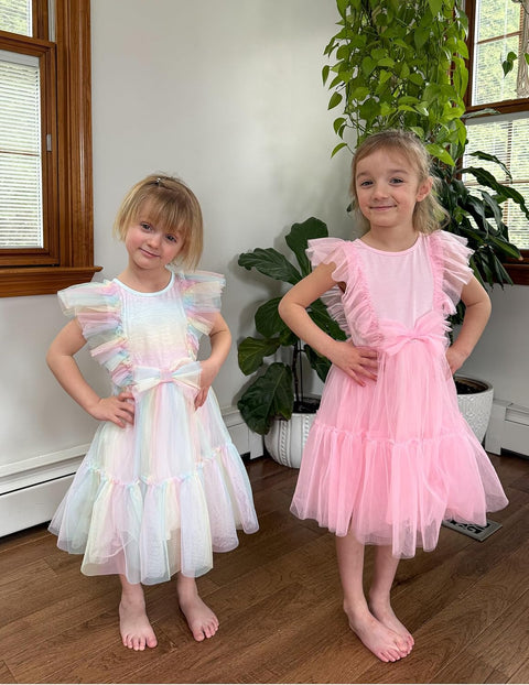 【2-6T】Arshiner Toddler Tutu Dress Girls Tulle Ruffle Bowknot Dresses
