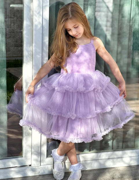Arshiner Toddler Girls Tulle Dress Tiered Ruffle Fluffy Tutu Dresses 2-8 Years