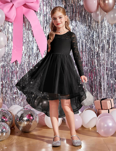 Arshiner Flower Girl Lace Tutu Dresses Flowy Party Dress