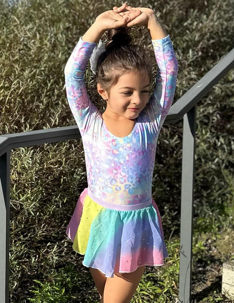 Arshiner Girls Ballet Leotards with Chiffon Dance Skirt