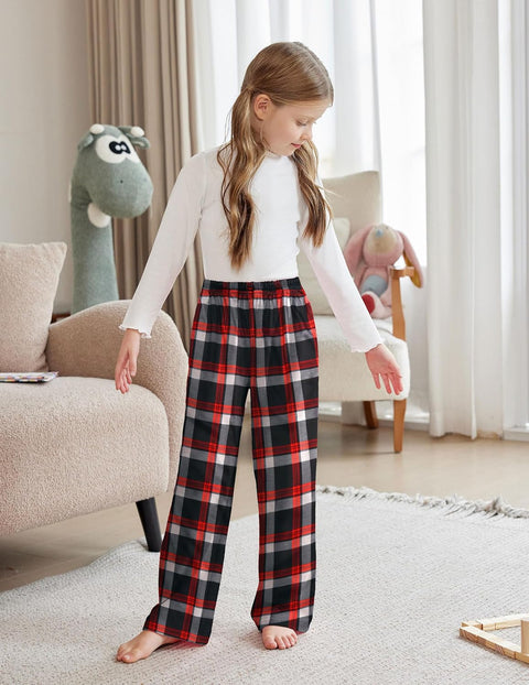 Arshiner Pajama Pants for Girls Long Sleep Plaid Pants