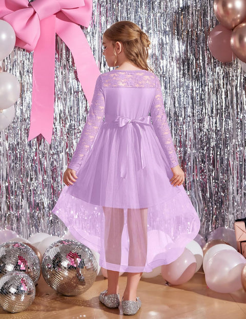Arshiner Flower Girl Lace Tutu Dresses Flowy Party Dress