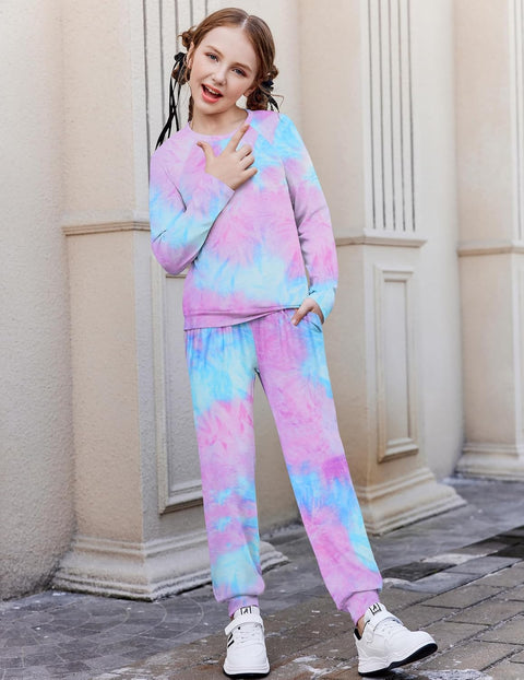 Arshiner Girls 2 Piece Outfits Long Sleeve Sweatsuit Set