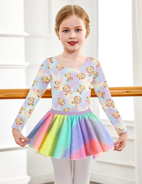 Arshiner Girls Ballet Leotards with Chiffon Dance Skirt
