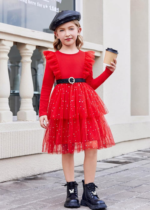 Arshiner Toddler Dress Girls Tutu Tiered Party Sequin Dresses