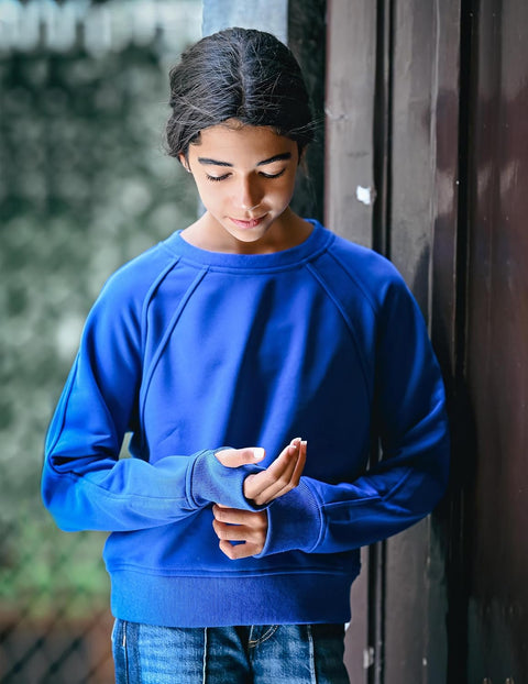 Arshiner Girls Sweatshirt Crop Tops Cropped Ribbed Shirts