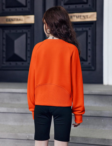 Arshiner Girls Sweatshirt Crop Tops Cropped Ribbed Shirts