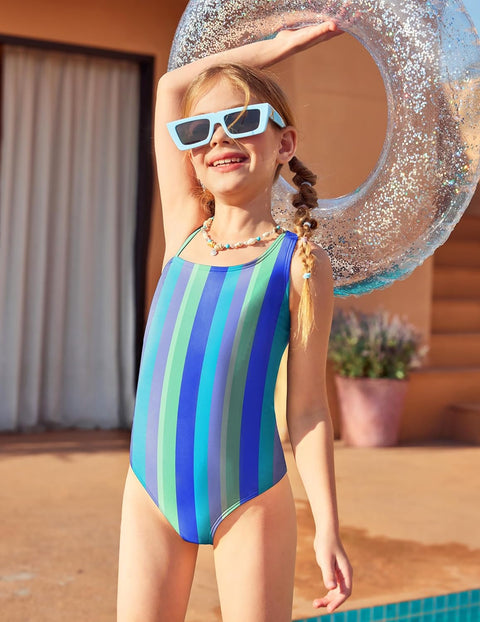 Arshiner Girls Swimsuit Cutout One Piece Swimsuits One Shoulder Bathing Suit Cute Swimwear for 6-14 Years