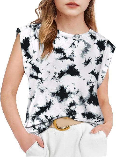 Arshiner Girls T Shirts Cap Sleeves Casual Summer Tops Tank Tee