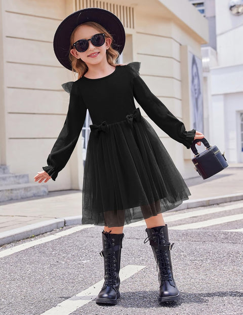 Arshiner Girls Tulle Dresses with Bow Tie Party Dress