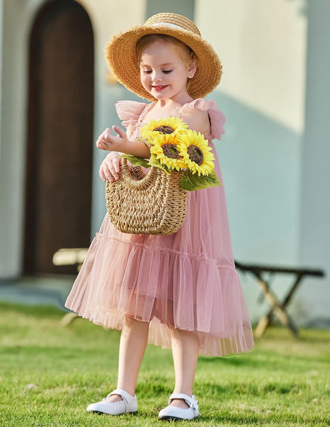 Arshiner Toddler Tulle Dress for Girls Layered Tutu Ruffle Dresses