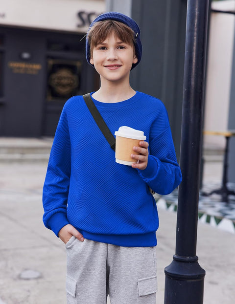 Arshiner Boys Geometric Texture Sweatshirts