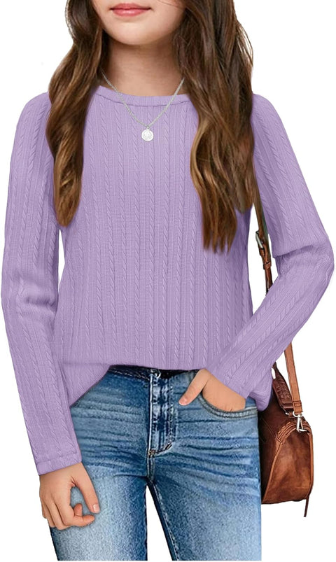 Arshiner Girls Raglan Long Sleeves Shirts Knit Tops