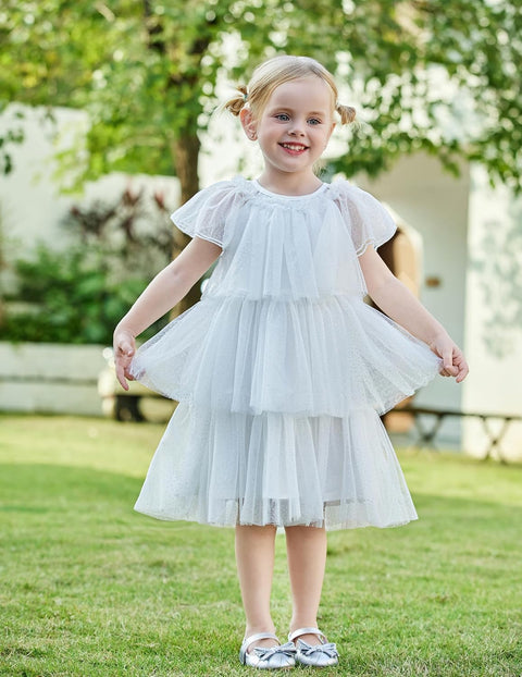 Arshiner Girls Tulle Dress Toddler Layered Tutu Dresses