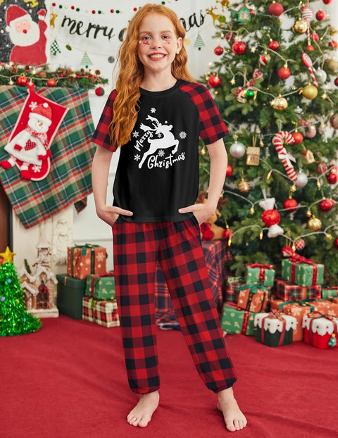 Arshiner Girls 2 Piece Outfits Short Sleeve Tops and Jogger Set