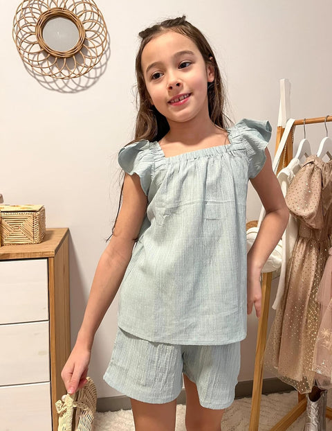 Arshiner Girls Shorts Sets Cap Sleeve Top and Elastic Waist Shorts Outfit