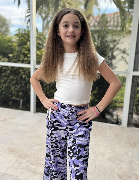 Arshiner Girls Sets Ruched Drawstring Tops and Wide Leg Pants