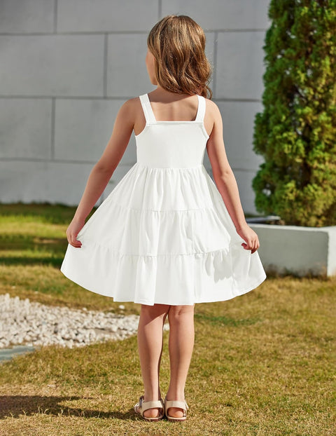 Arshiner Toddler Girl Dresses Casual Sleeveless Swing Flowy Sundress