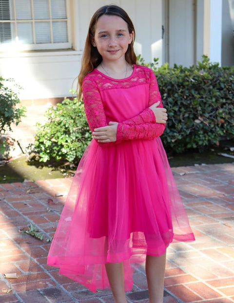 Arshiner Flower Girl Lace Tutu Dresses Flowy Party Dress