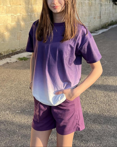 [6Y-14Y] Arshiner Girls 2 Piece Sets Short Sleeve Tops and Shorts