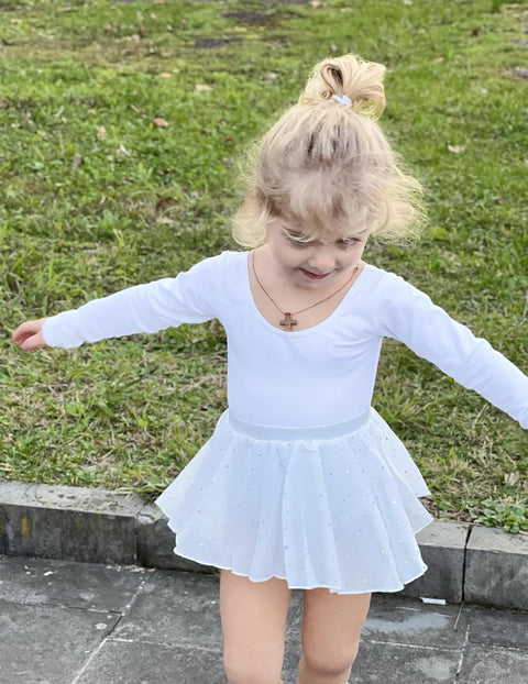 Arshiner Girls Ballet Leotards with Chiffon Dance Skirt