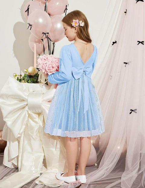 Arshiner Toddler Girls V Back Tutu Dress Tulle Puff Dresses