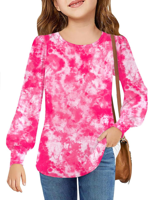 Arshiner Girls Puff Long Sleeve Shirts Lantern Sleeve Tunic Tops