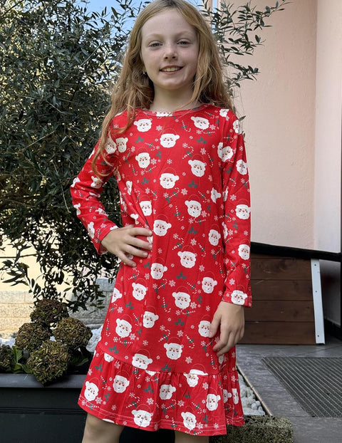 Arshiner Girls' Sleepwear Long Sleeve Cute Nightie Pajama Dress