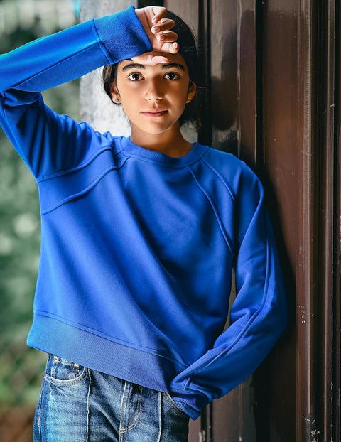 Arshiner Girls Sweatshirt Crop Tops Cropped Ribbed Shirts