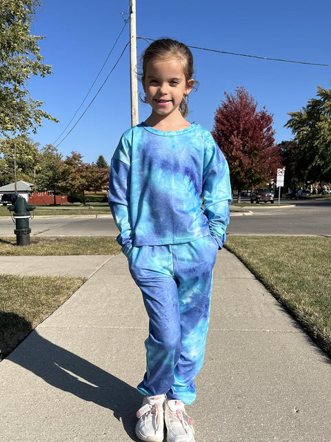Arshiner Girls 2 Piece Outfits Tie Dye Sweatsuits Set