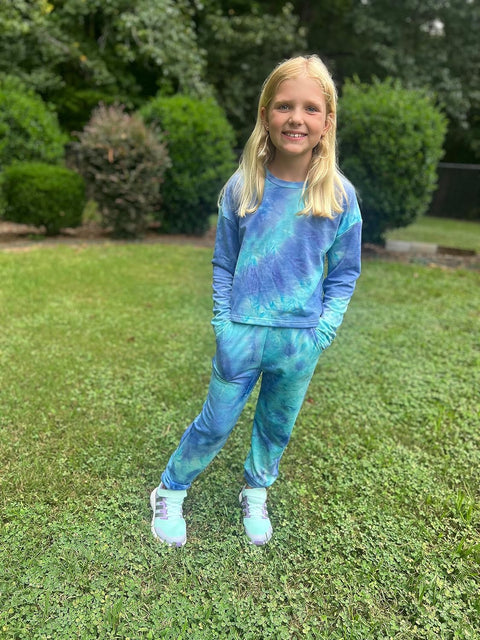 Arshiner Girls 2 Piece Outfits Tie Dye Sweatsuits Set