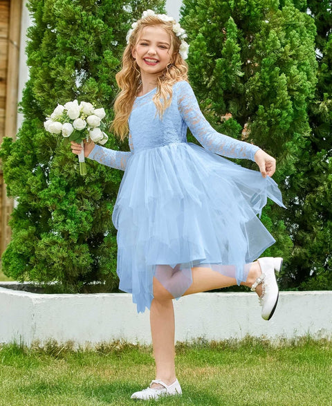 Arshiner Flower Girl Dress Toddler Contrast Lace Tutu Tulle Dresses