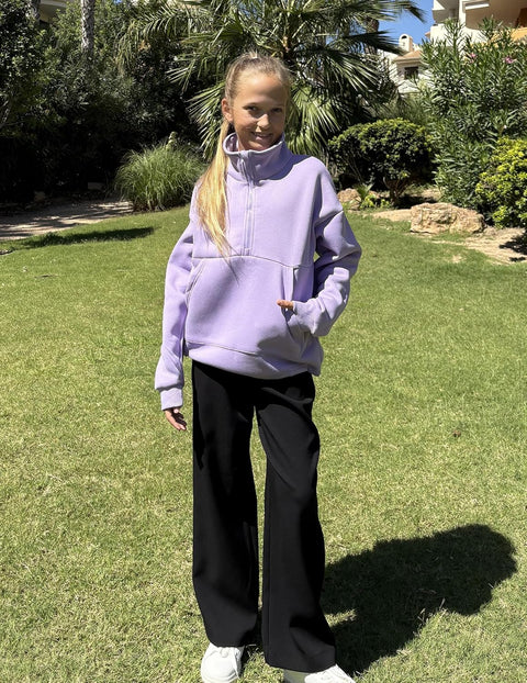 Arshiner Girls Half Zip Sweatshirt Fleece Quarter Pullover