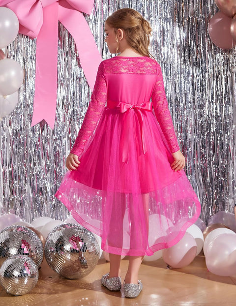Arshiner Flower Girl Lace Tutu Dresses Flowy Party Dress