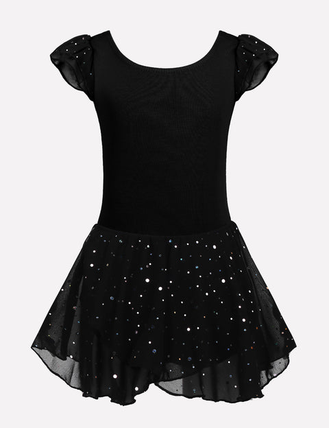 Arshiner Girls Ruffle Sleeve Ballet Dance Dress Tutu Skirted Leotard