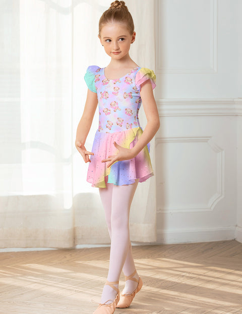 Arshiner Girls Ruffle Sleeve Ballet Dance Dress