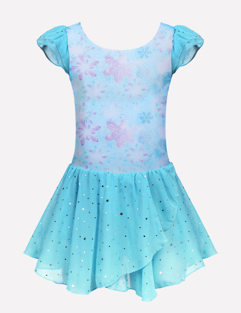 Arshiner Girls Ruffle Sleeve Ballet Dance Dress Tutu Skirted Leotard